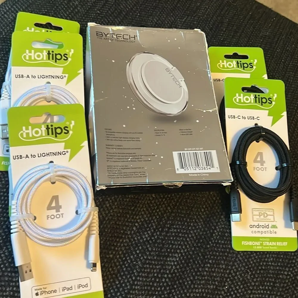 Bytech Wireless Charging Pad and Hot Tips Cables